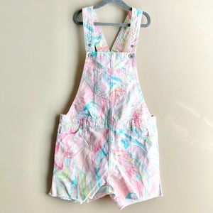 Children’s Place Pastel Oil Slick Overall Shorts